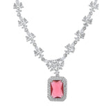 Sparkling Essentials Mystic Scarlet American Diamond Necklace Set