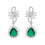 Sparkling Essentials Emerald Blossom American Diamond Necklace Set