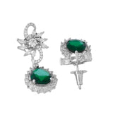 Sparkling Essentials Emerald Blossom American Diamond Necklace Set