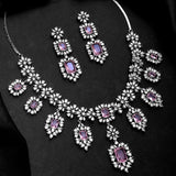 Sparkling Essentials Serene Floral  American Diamond Necklace Set