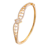 Sparkling Elegance Regal Filigree Gold American Diamond Bracelet