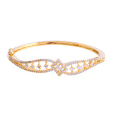 Sparkling Elegance Regal Filigree Gold American Diamond Bracelet