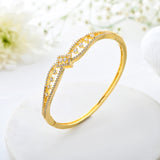 Sparkling Elegance Regal Filigree Gold American Diamond Bracelet