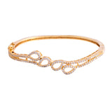 Sparkling Elegance Diamond Mesh Gold American Diamond Bracelet