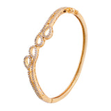 Sparkling Elegance Diamond Mesh Gold American Diamond Bracelet