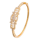 Sparkling Elegance Starry Lattice Gold American Diamond Bracelet