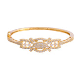 Sparkling Elegance Starry Lattice Gold American Diamond Bracelet