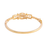 Sparkling Elegance Starry Lattice Gold American Diamond Bracelet