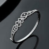 Sparkling Elegance Moonlit Mesh American Diamond Bracelet