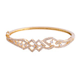 Sparkling Elegance Moonlit Mesh Gold American Diamond Bracelet