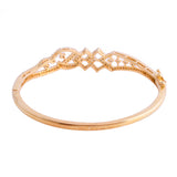 Sparkling Elegance Moonlit Mesh Gold American Diamond Bracelet