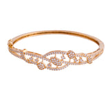 Sparkling Elegance Royal Crest Gold American Diamond Bracelet