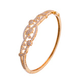 Sparkling Elegance Royal Crest Gold American Diamond Bracelet