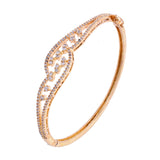 Sparkling Elegance Aurora Twine Gold American Diamond Bracelet