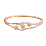 Sparkling Elegance Elysian Vine Gold American Diamond Bracelet