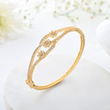 Sparkling Elegance Elysian Vine Gold American Diamond Bracelet