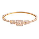 Sparkling Elegance Crystalline Tiara Gold American Diamond Bracelet