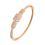 Sparkling Elegance Crystalline Tiara Gold American Diamond Bracelet