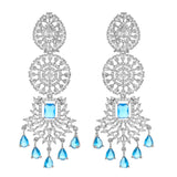 Sparkling Elegance Glimmering Blue American Diamond Necklace Set