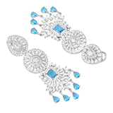 Sparkling Elegance Glimmering Blue American Diamond Necklace Set