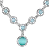 Sparkling Elegance Graceful Halo American Diamond Necklace Set