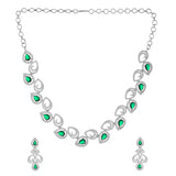 Sparkling Elegance Majestic Green American Diamond Necklace Set