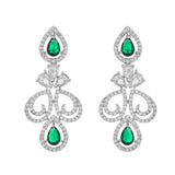 Sparkling Elegance Majestic Green American Diamond Necklace Set