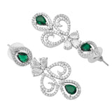 Sparkling Elegance Majestic Green American Diamond Necklace Set