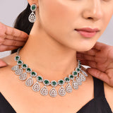 Sparkling Elegance Radiant Reverie American Diamond Necklace Set