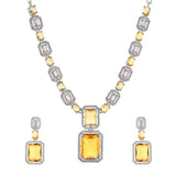 Sparkling Elegance Regal Cascade American Diamond Necklace Set