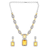 Sparkling Elegance Regal Cascade American Diamond Necklace Set