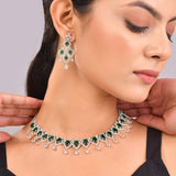 Sparkling Elegance Dew-Kissed American Diamond Necklace Set