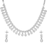 Sparkling Elegance Teardrop Glamour American Diamond Necklace Set