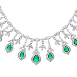 Sparkling Elegance Radiant Green American Diamond Necklace Set