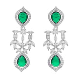 Sparkling Elegance Radiant Green American Diamond Necklace Set