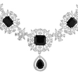 Sparkling Elegance Luminous Black American Diamond Necklace Set