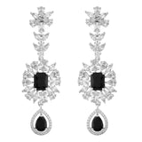 Sparkling Elegance Luminous Black American Diamond Necklace Set