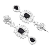 Sparkling Elegance Luminous Black American Diamond Necklace Set