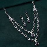 Sparkling Elegance Modern Royalty Layered American Diamond Necklace Set