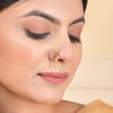 Gold Essentials Graceful Petals Nose Pin