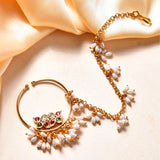 Gold Essentials Aishwarya Pearl Nose Ring