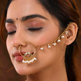 Gold Essentials Aishwarya Pearl Nose Ring