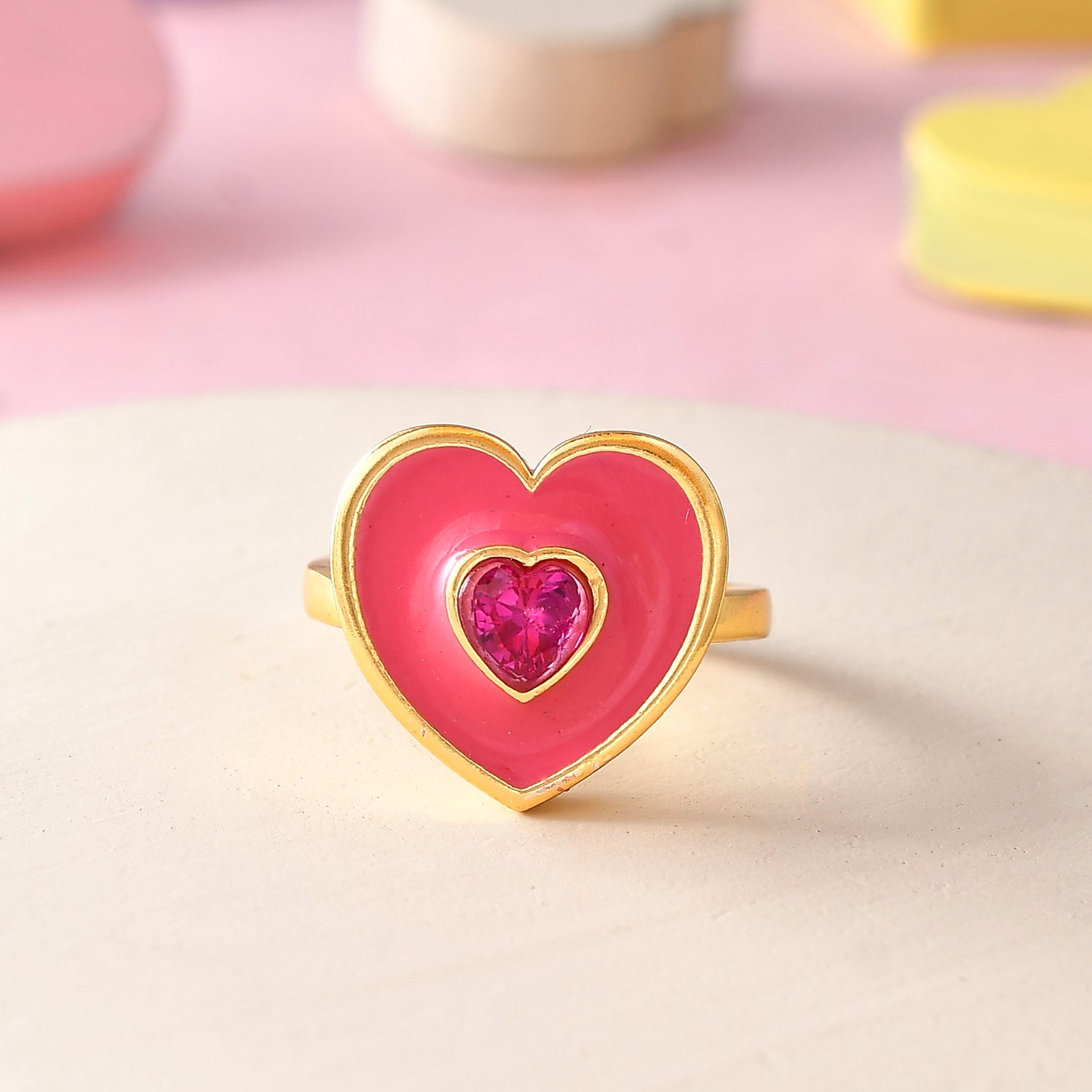 TWO TONE HEART RING – QueenieCao