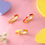 Valentine's Day Studded Enamel Stackable Rings