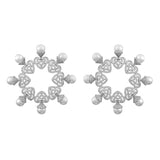 Taj Cz And White Pearls Edgy Earrings