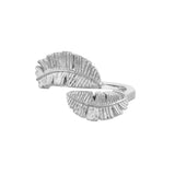 Hawaii Banana Leaf Silver Wrap Ring