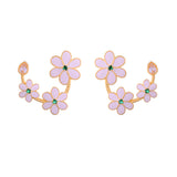 Flower Fantasy  White Daisy Floret Earrings
