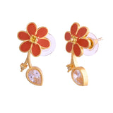 Flower Fantasy Leafy Coral Earrings
