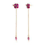 Flower Fantasy Magenta Bloom  Dangler Earrings