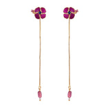 Flower Fantasy Magenta Bloom  Dangler Earrings